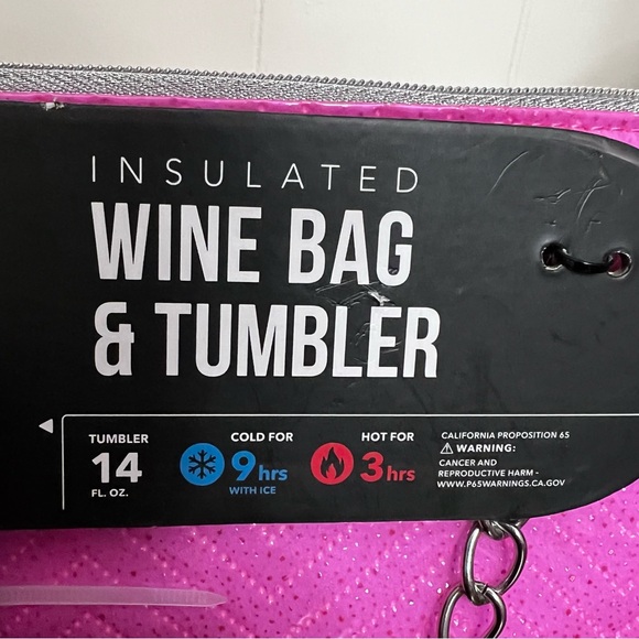 Insulated Wine bag & tumbler pink great gift - Picture 3 of 8
